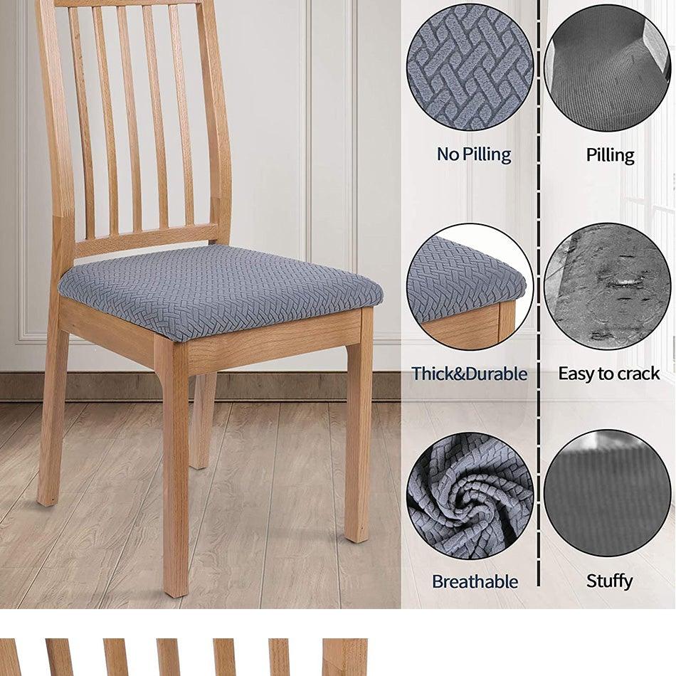 Housses de siège de chaise de salle à manger amovibles, lavables, anti-poussière, housse de siège de chaise de salle à manger amovible et housses de chaise de salle à manger extensibles pour chaises de salle à manger et de cuisine