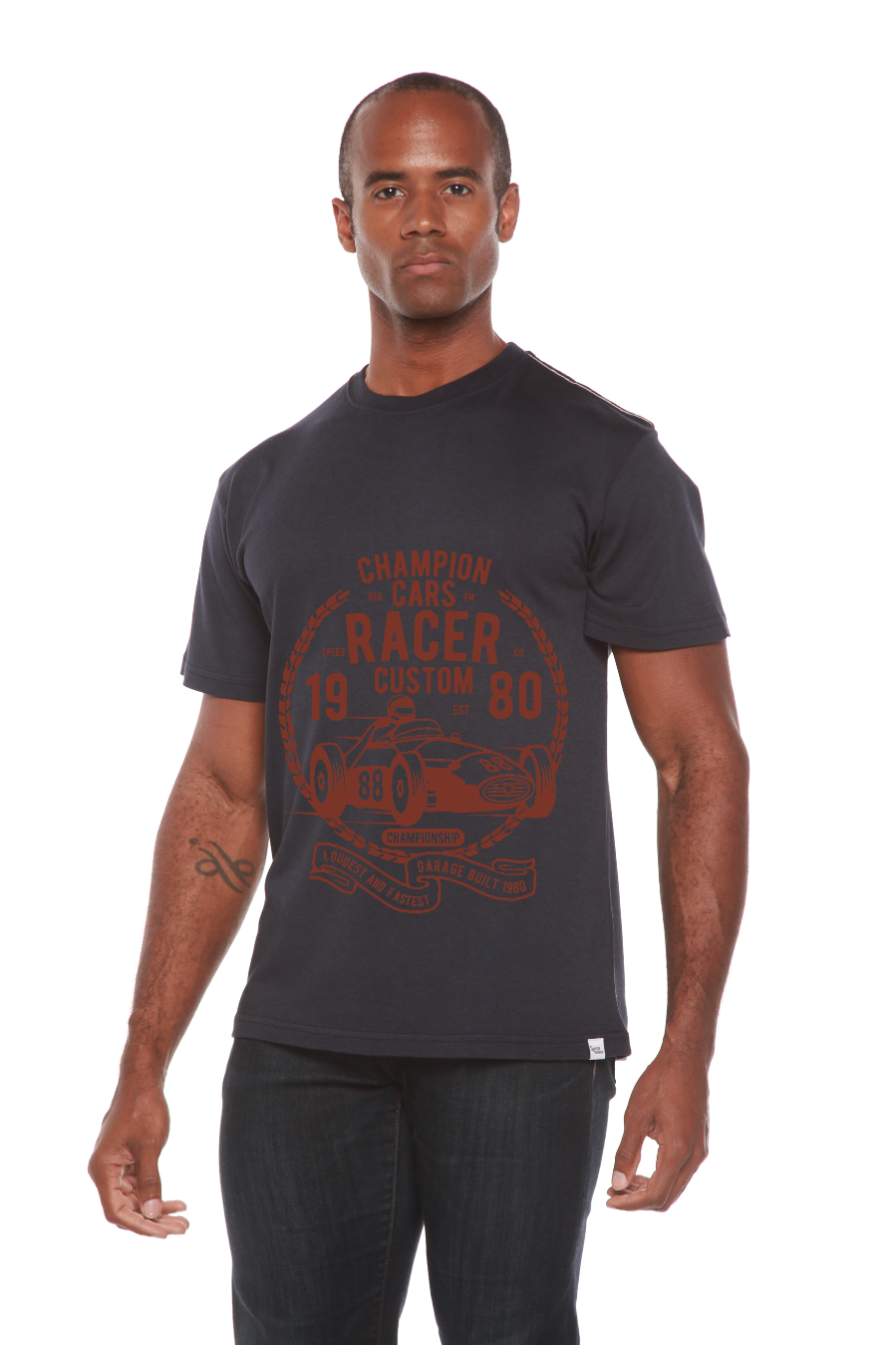 T-shirt graphique à manches courtes en bambou-viscose et coton biologique pour homme Champions Cars