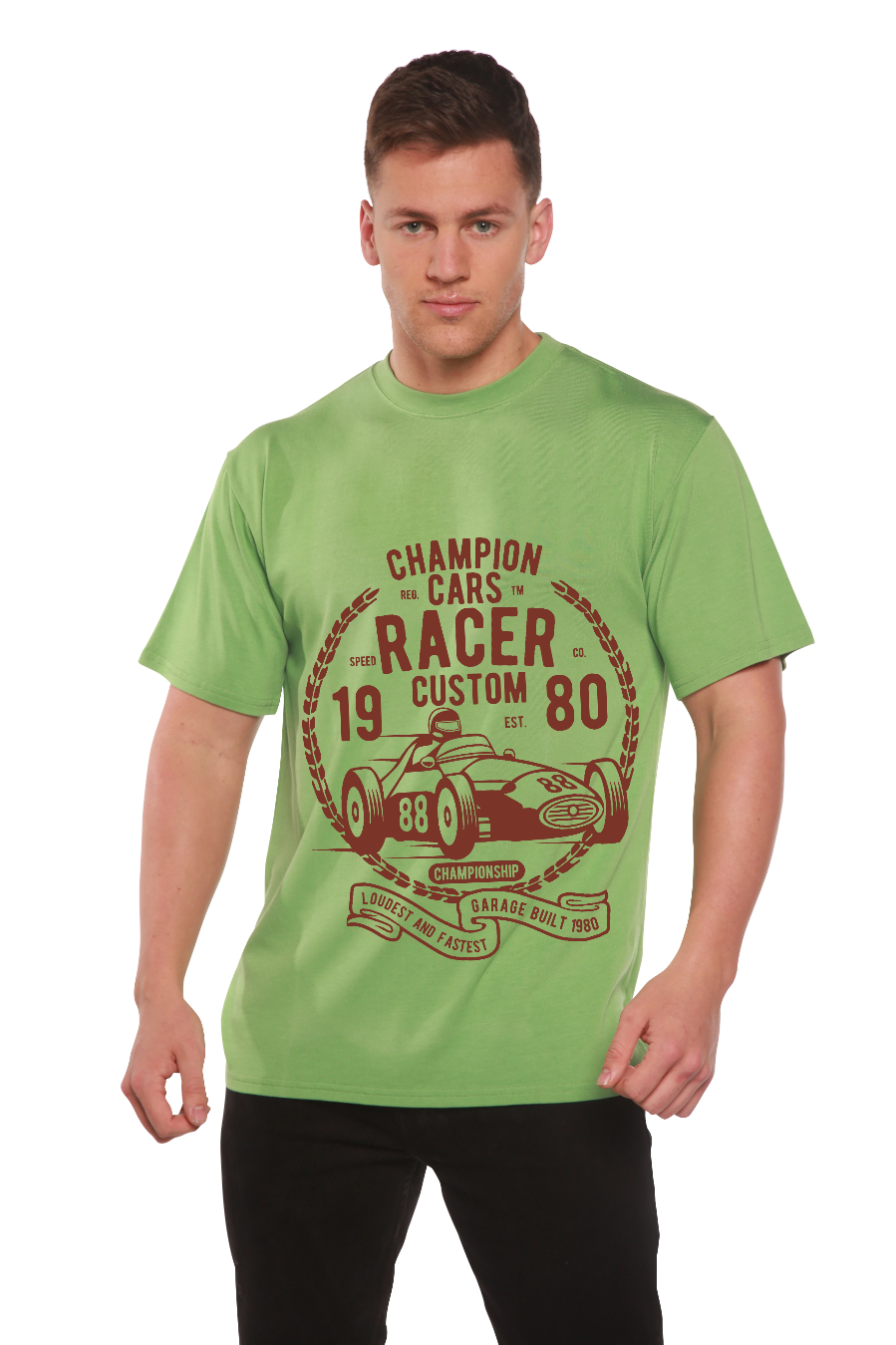 T-shirt graphique à manches courtes en bambou-viscose et coton biologique pour homme Champions Cars