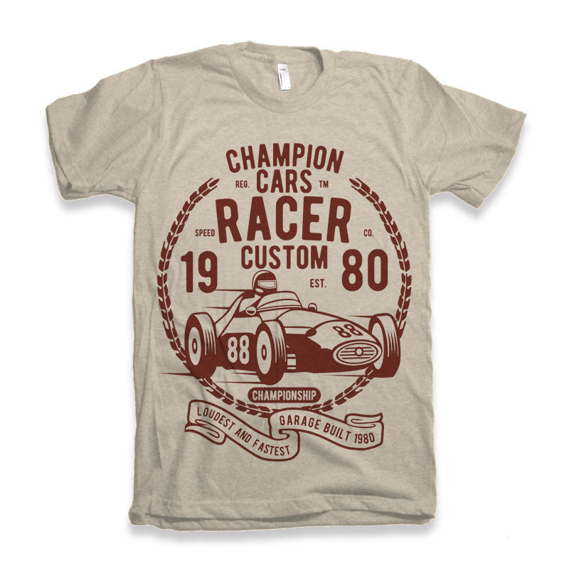 T-shirt graphique à manches courtes en bambou-viscose et coton biologique pour homme Champions Cars