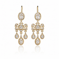 Oval Chandelier Bridal Earrings