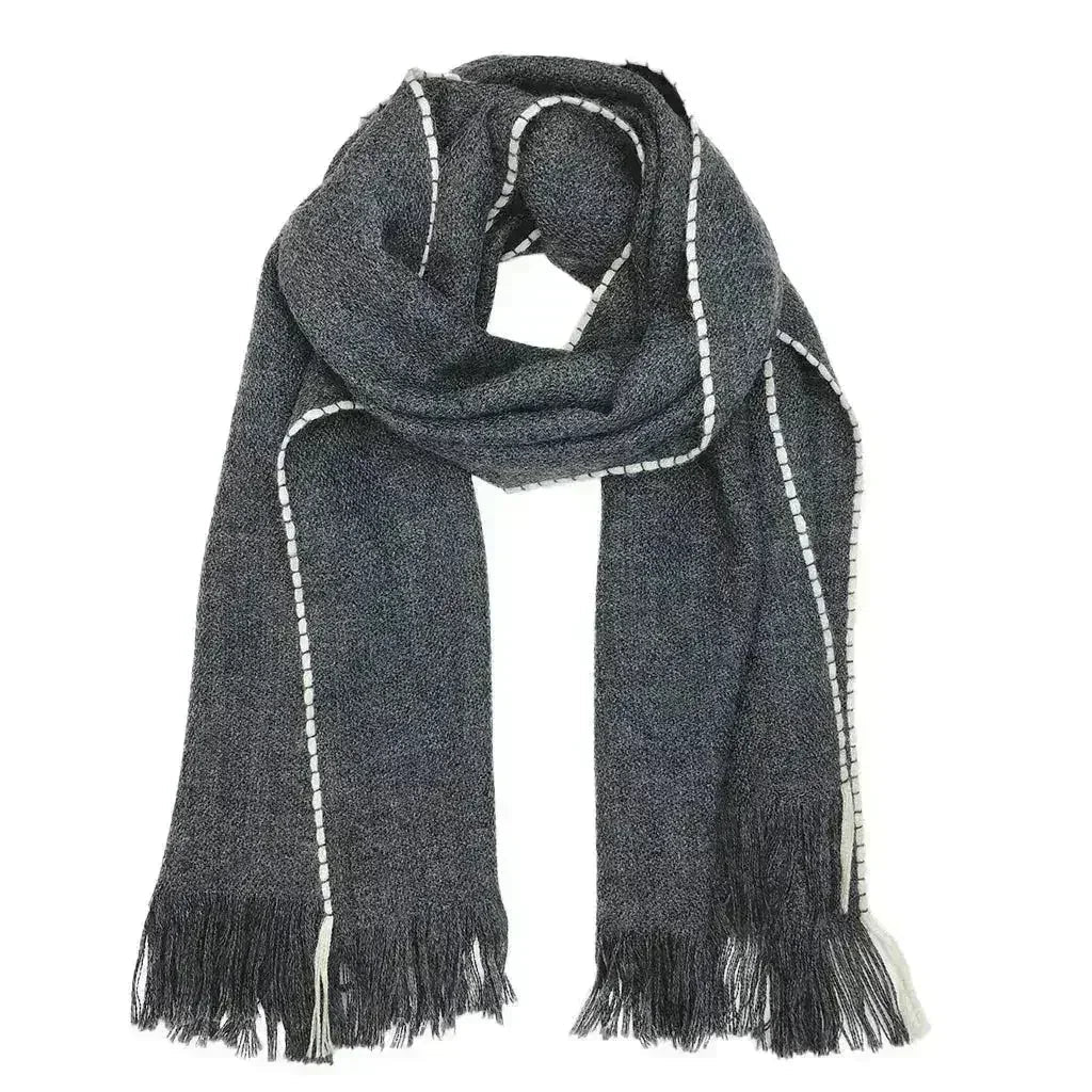 Écharpe Andes en laine de bébé alpaga anthracite