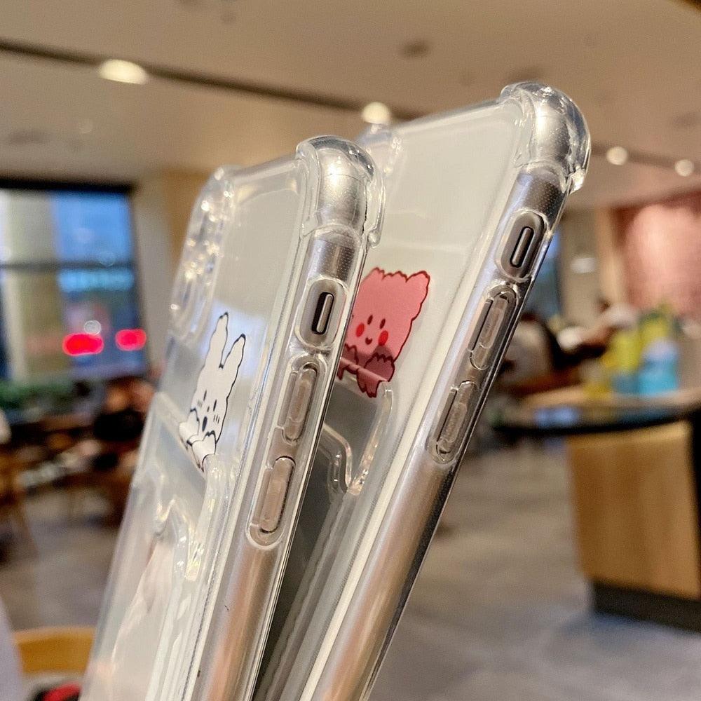 Coque de téléphone charmante pour cartes pour iPhone 14 13 12 11 Pro Max 7 8 Plus X XR XS Max Étui portefeuille transparent avec pare-chocs souple Housse arrière drôle pour couple Étui souple transparent pour iPhone