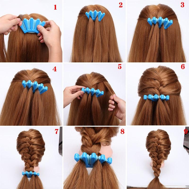 Charmant style français 1 pièce femmes filles éponge tresseuse de cheveux tresse outil de tressage de cheveux outils de coiffure petits et faciles à transporter accessoires pour cheveux