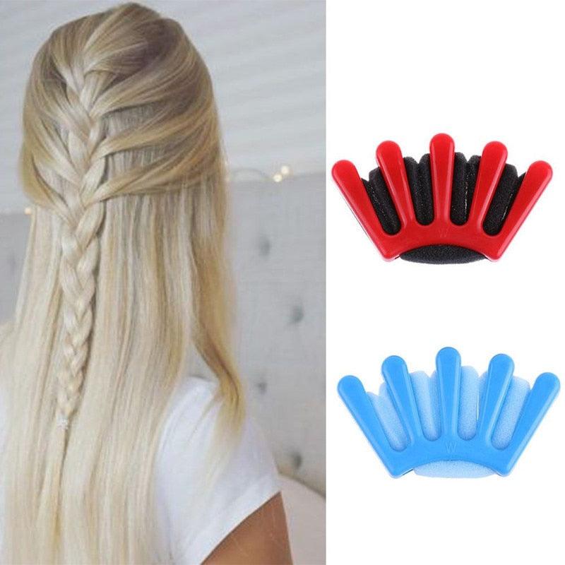 Charmant style français 1 pièce femmes filles éponge tresseuse de cheveux tresse outil de tressage de cheveux outils de coiffure petits et faciles à transporter accessoires pour cheveux