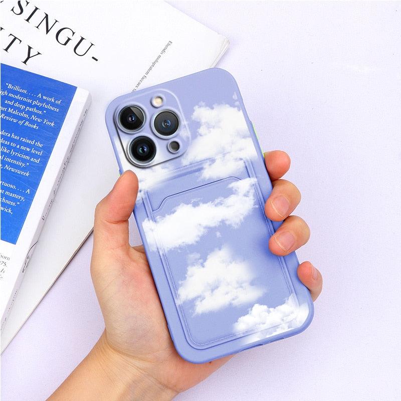 Magnifiques étuis en silicone souple anti-rayures pour iPhone 13 Pro Max. Étui portefeuille en silicone avec porte-cartes pour iPhone 13 Mini, 13ProMax, 13Pro. Étui iPhone avec porte-cartes, motif fleur et papillon.