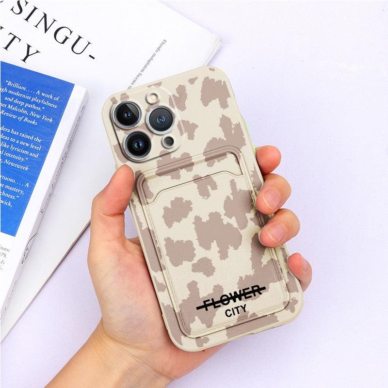 Magnifiques étuis en silicone souple anti-rayures pour iPhone 13 Pro Max. Étui portefeuille en silicone avec porte-cartes pour iPhone 13 Mini, 13ProMax, 13Pro. Étui iPhone avec porte-cartes, motif fleur et papillon.