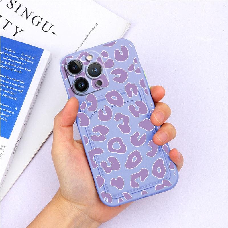 Magnifiques étuis en silicone souple anti-rayures pour iPhone 13 Pro Max. Étui portefeuille en silicone avec porte-cartes pour iPhone 13 Mini, 13ProMax, 13Pro. Étui iPhone avec porte-cartes, motif fleur et papillon.