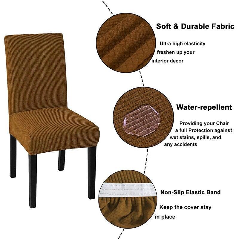 Housse de chaise imperméable pas chère, housses de chaise extensibles en élasthanne pour salle à manger, cuisine, housse de chaise extensible à dossier haut pour salle à manger, cuisine, housses de protection décoratives imperméables en élasthanne