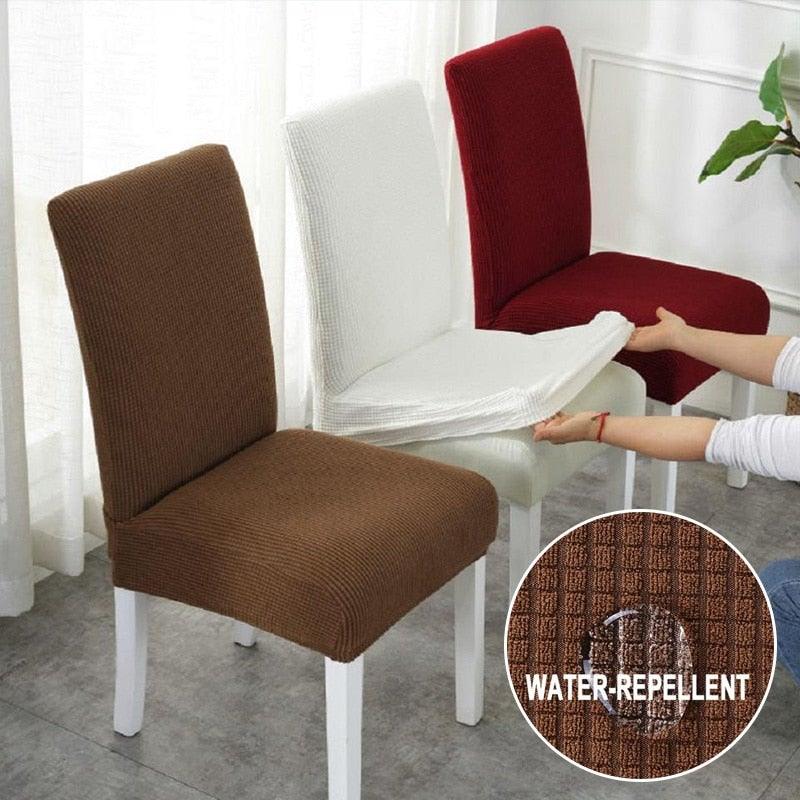 Housse de chaise imperméable pas chère, housses de chaise extensibles en élasthanne pour salle à manger, cuisine, housse de chaise extensible à dossier haut pour salle à manger, cuisine, housses de protection décoratives imperméables en élasthanne