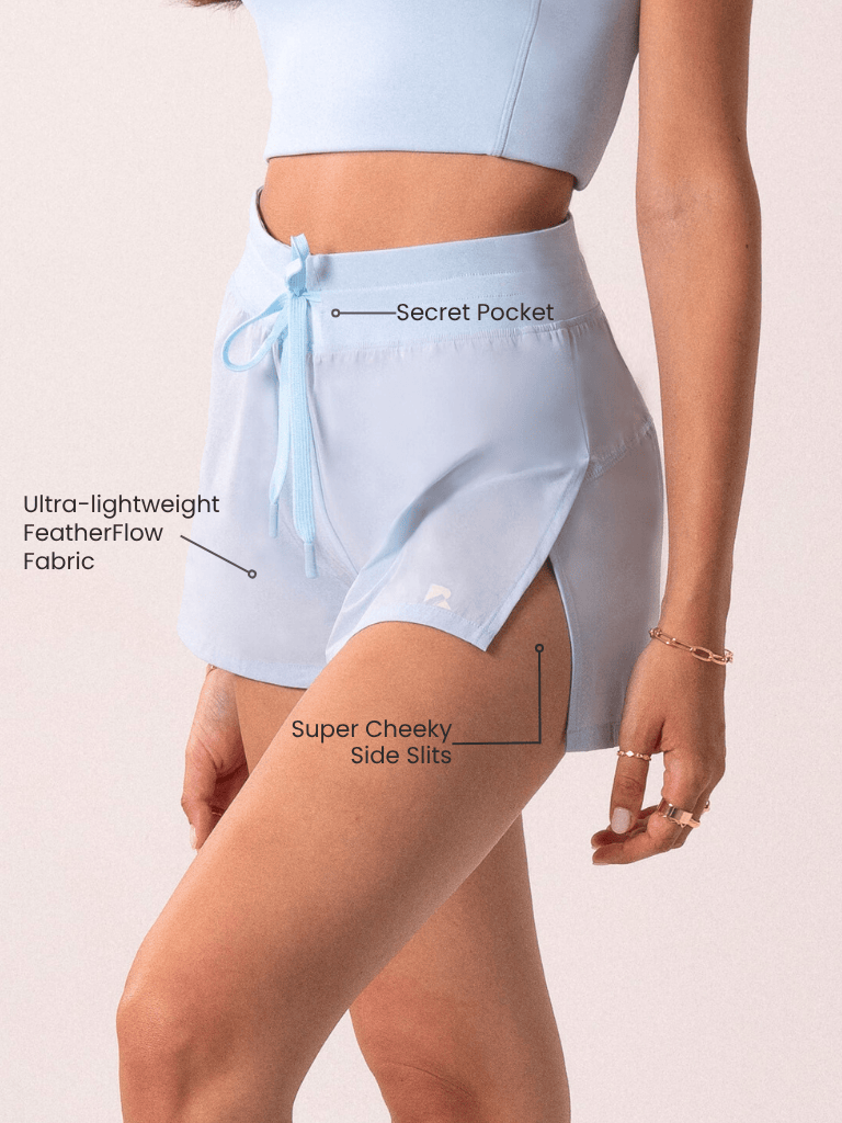 Shorts Effrontés Bleu Clair Flyaway | Course et Entraînements Femme | Runner's Athletics