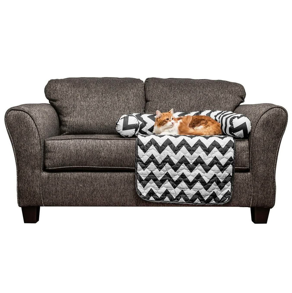 Housse de protection réversible matelassée à motif chevron pour chaise et animaux – Tailles variées