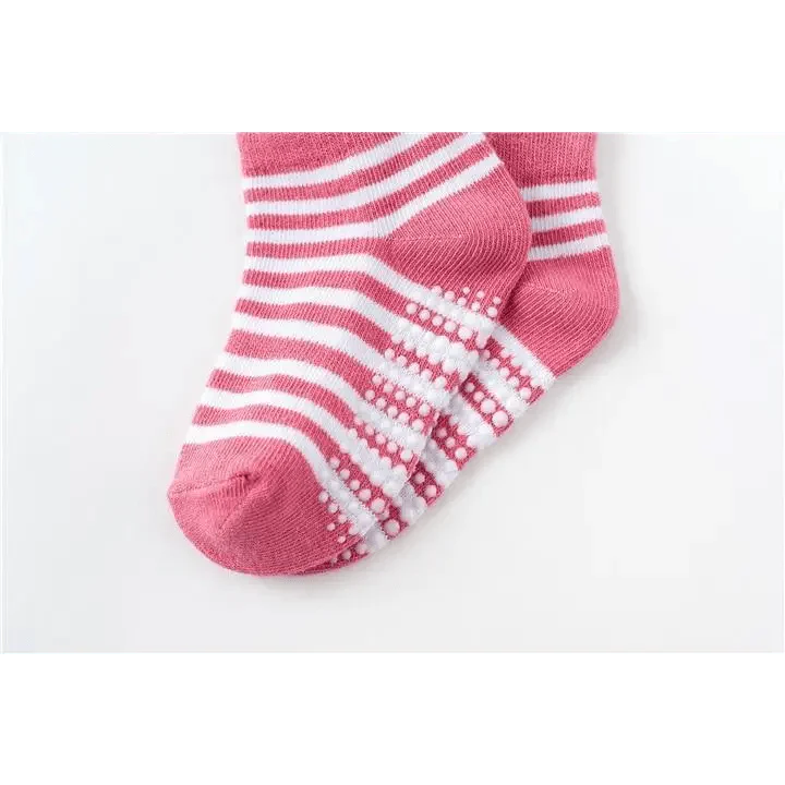 Chaussettes antidérapantes en coton pour enfants, 6 paires/ensemble, chaussettes antidérapantes en caoutchouc pour garçons et filles, avec picots, pour enfants de 0 à 6 ans