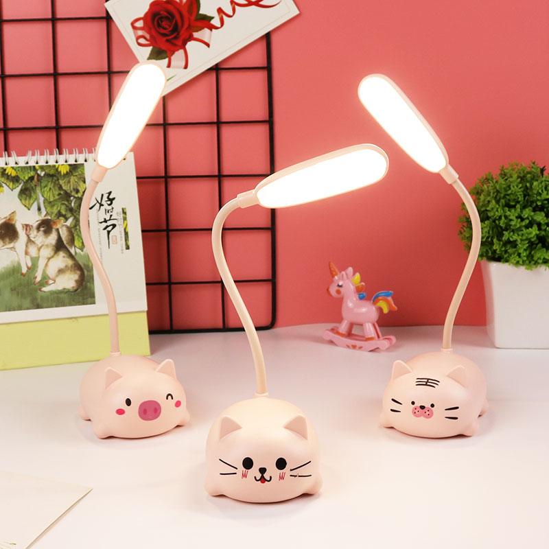 Lampe de Bureau Enfant LED Lampe de Chevet Flexible Flexo Équilibrée Col de Cygne Iluminaria de Dessin pour Étude Décoration Chambre Mignonne Ours Lampes d'Étude Mignonnes pour Décoration de Chambre