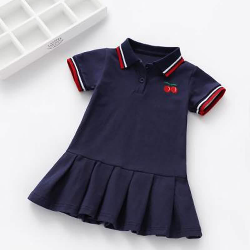 Robe Enfant Printemps Été Col Rabattu