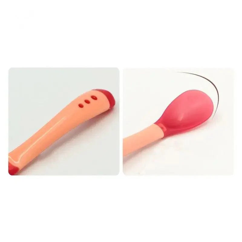 Vaisselle pour enfants Assiettes d'apprentissage pour bébé avec ventouse Bol alimentaire assisté Cuillère à détection de température Bol d'alimentation pour bébé