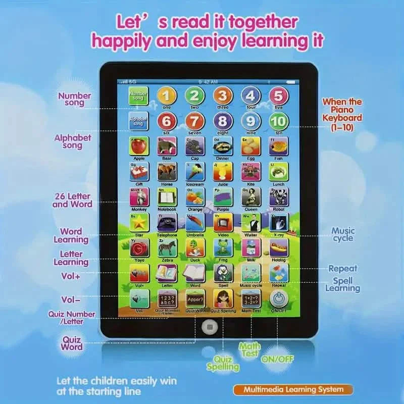 Tablette éducative anglaise pour la petite enfance des enfants
