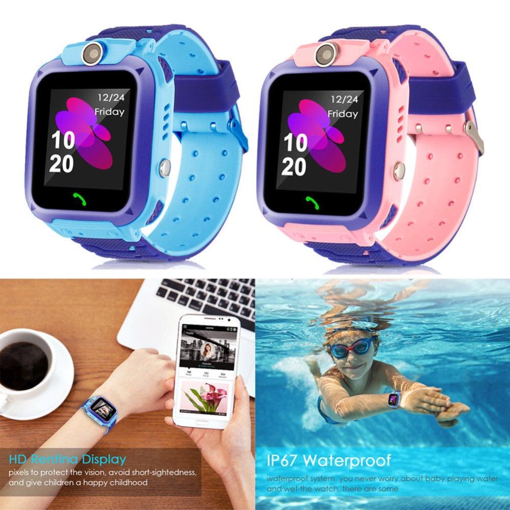 Montre connectée pour enfants, montre-téléphone pour garçons et filles avec carte SIM, photo, étanche, traqueur, écran tactile HD, jeux, réveil, appareil photo, montre-bracelet numérique, cadeaux de Noël et d'anniversaire