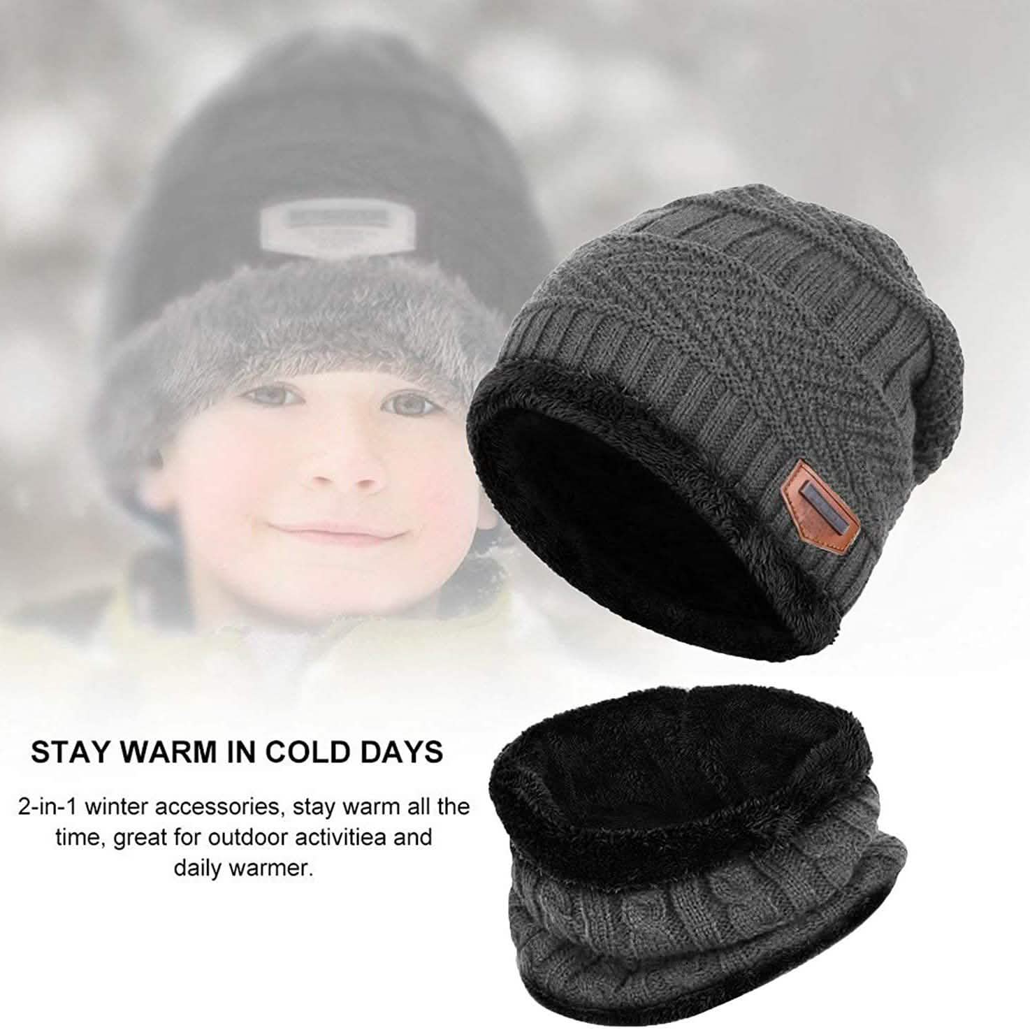 Ensemble Bonnet et Écharpe Hiver pour Enfants