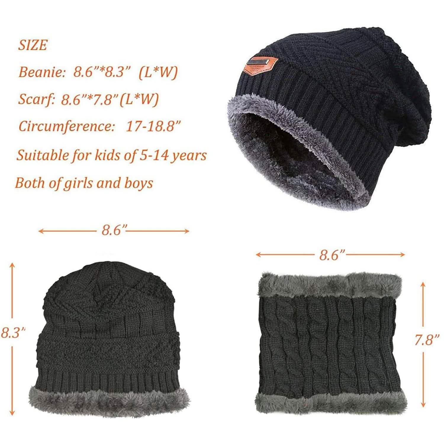 Ensemble Bonnet et Écharpe Hiver pour Enfants