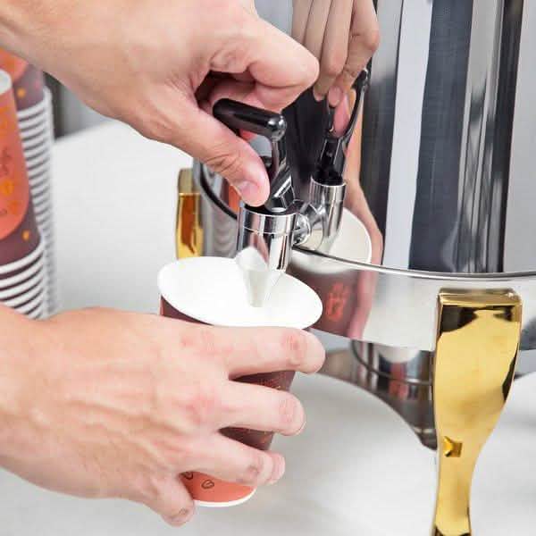 Urne à café Chafing Dish Choice Deluxe en acier inoxydable 80 tasses avec accents dorés
