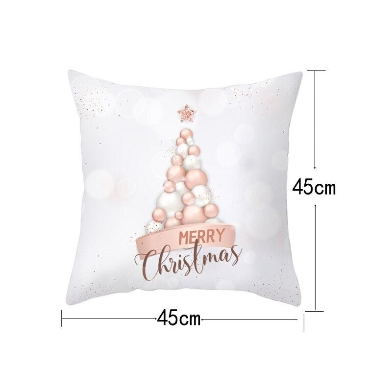 Décorations de Noël Flocon de neige Père Noël Joyeux Noël Housse de coussin Taie d'oreiller Noël Vacances Canapé Oreillers Décorations de Noël rustiques Taie d'oreiller d'hiver pour Salon Maison Bonne Année