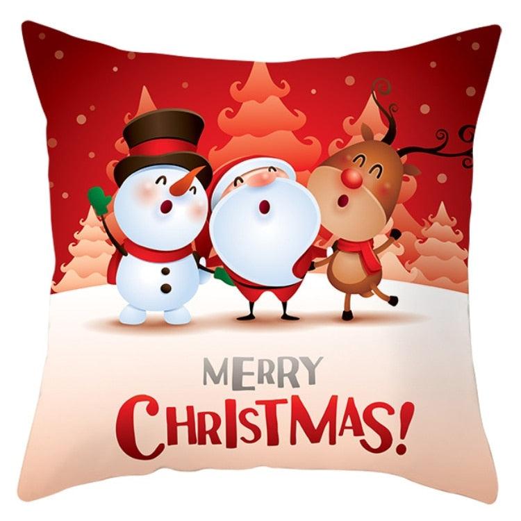 Décorations de Noël Flocon de neige Père Noël Joyeux Noël Housse de coussin Taie d'oreiller Noël Vacances Canapé Oreillers Décorations de Noël rustiques Taie d'oreiller d'hiver pour Salon Maison Bonne Année