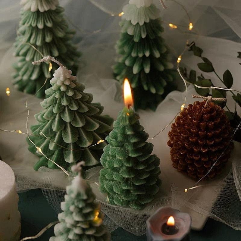 Bougies pommes de pin de Noël Bougies pommes de pin Bougies en forme de sapin de Noël Bougies parfumées de Noël Décoration de Noël Bougie parfumée pour sapin de Noël Cadeaux créatifs pour la maison