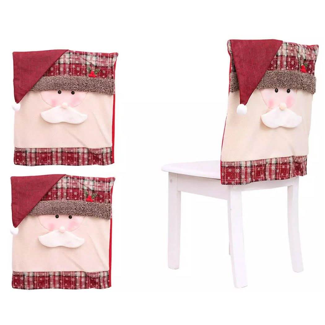 Housse de chaise Noël Père Noël Bonhomme de neige