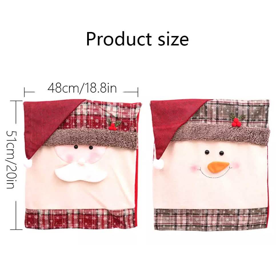Housse de chaise Noël Père Noël Bonhomme de neige