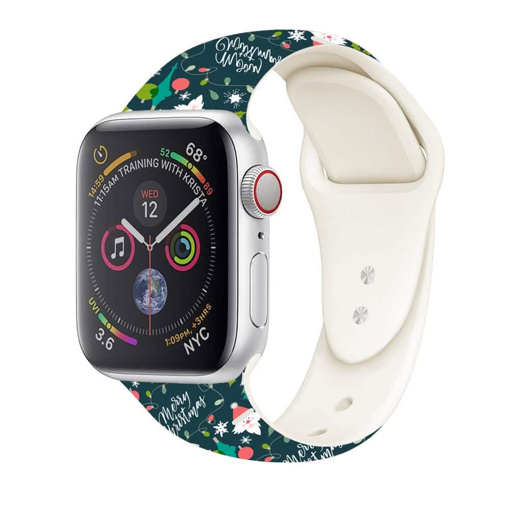 Bracelets de Noël en silicone pour Apple Watch