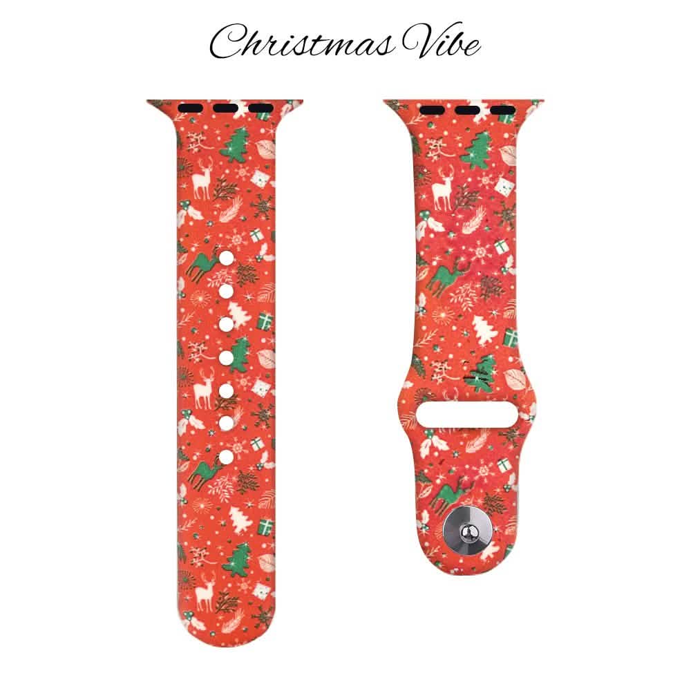 Bracelets de Noël en silicone pour Apple Watch