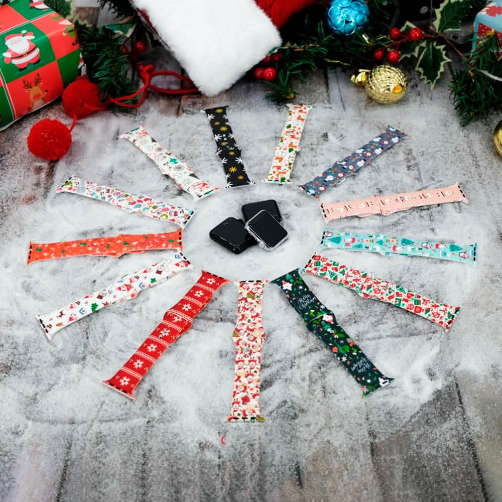Bracelets de Noël en silicone pour Apple Watch