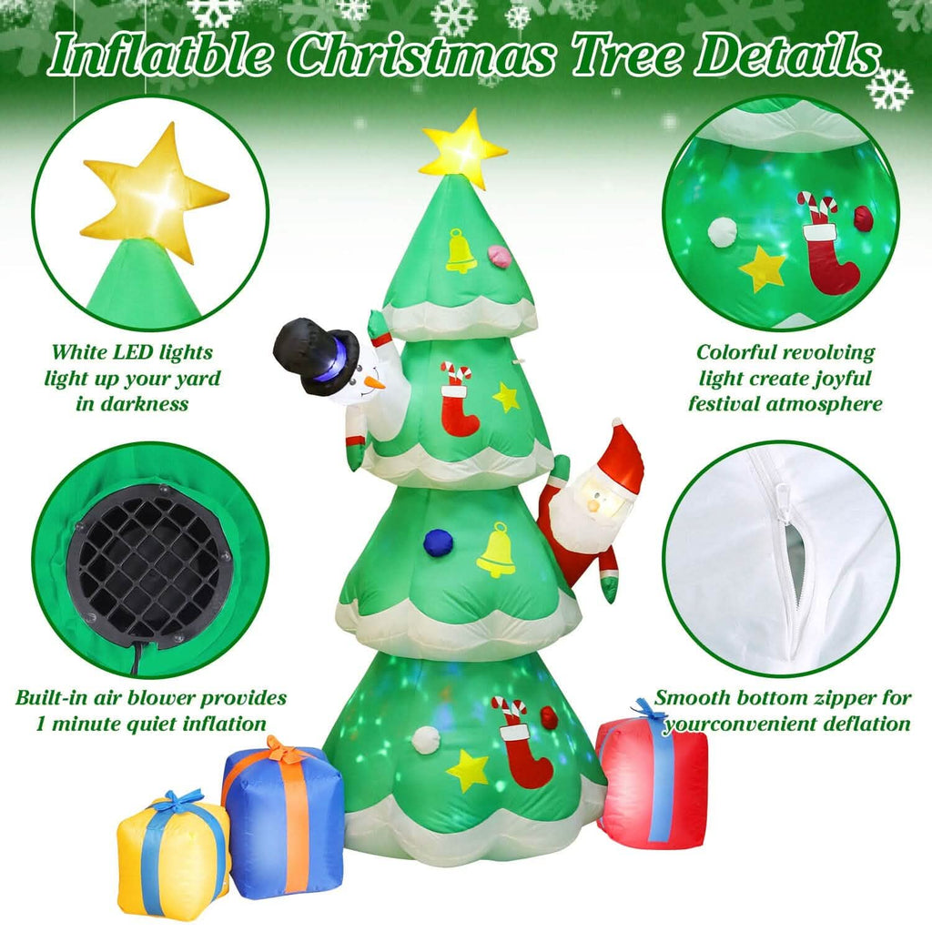 Décoration gonflable de sapin de Noël avec lumière LED et souffleur d'air intégré