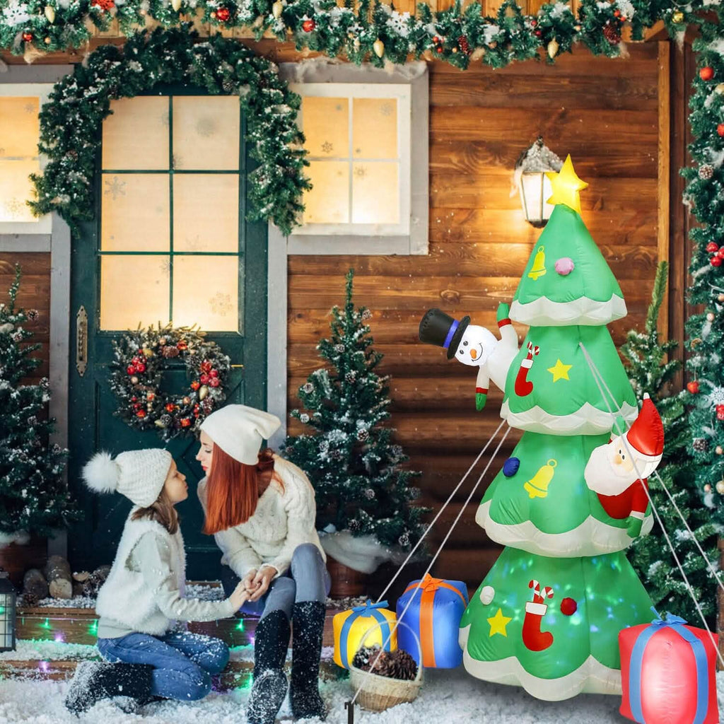 Décoration gonflable de sapin de Noël avec lumière LED et souffleur d'air intégré