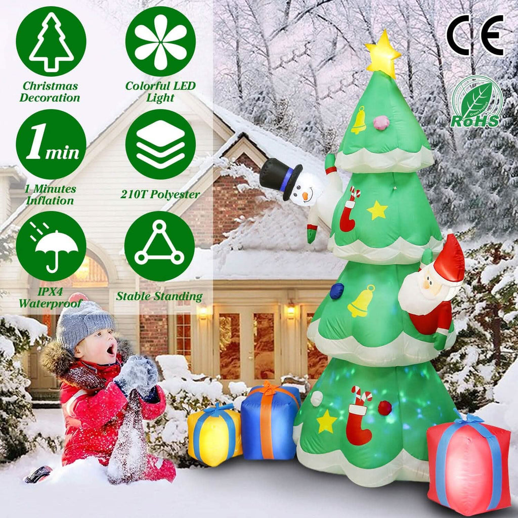 Décoration gonflable de sapin de Noël avec lumière LED et souffleur d'air intégré
