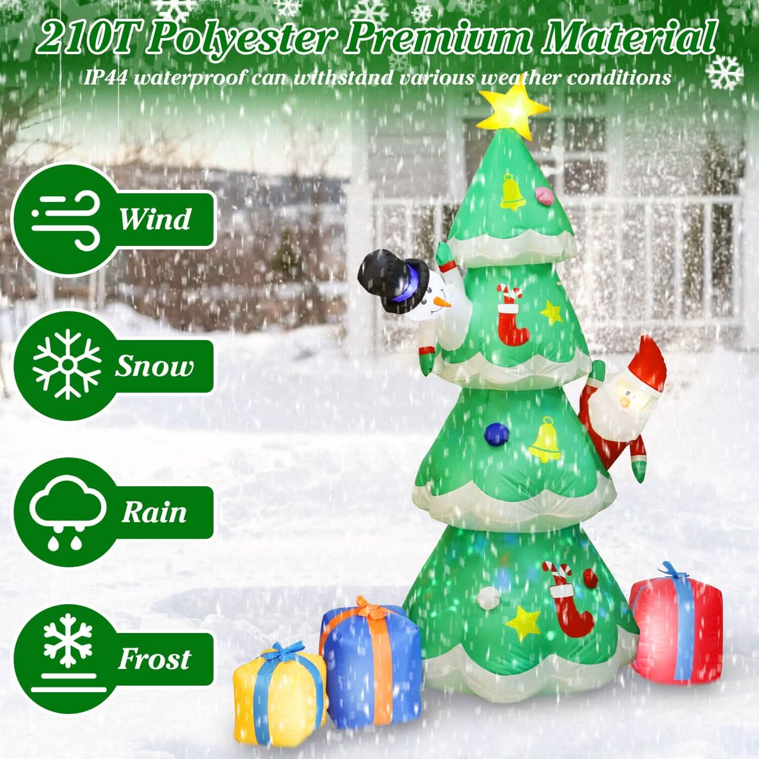 Décoration gonflable de sapin de Noël avec lumière LED et souffleur d'air intégré