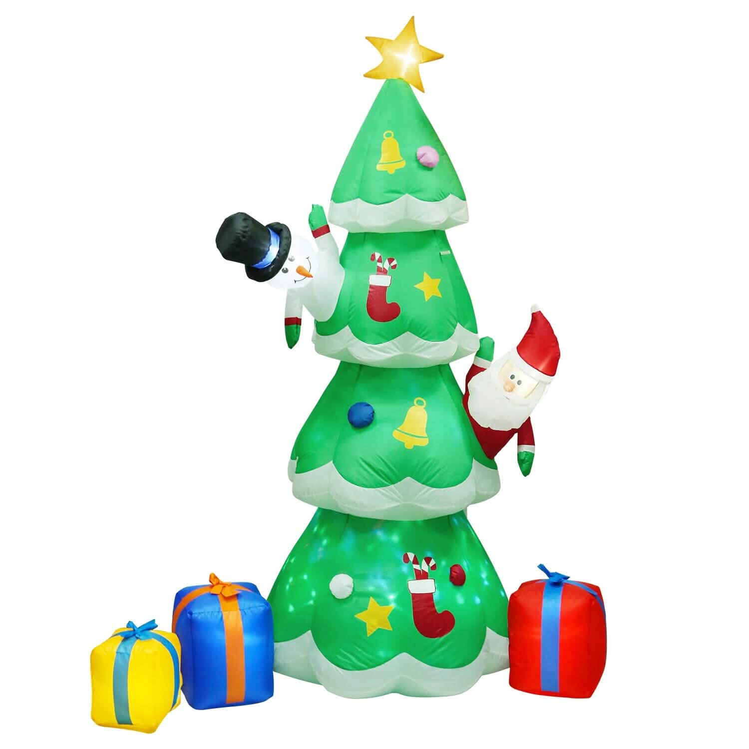 Décoration gonflable de sapin de Noël avec lumière LED et souffleur d'air intégré