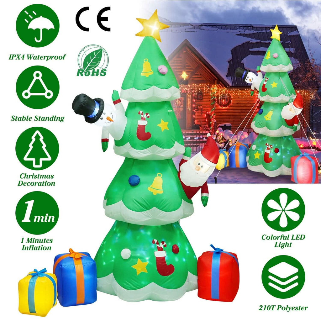 Décoration gonflable de sapin de Noël avec lumière LED et souffleur d'air intégré