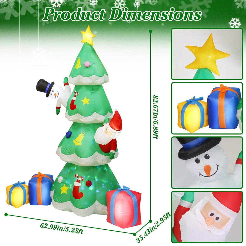 Décoration gonflable de sapin de Noël avec lumière LED et souffleur d'air intégré