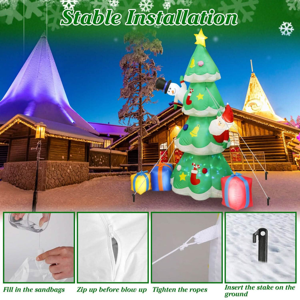 Décoration gonflable de sapin de Noël avec lumière LED et souffleur d'air intégré