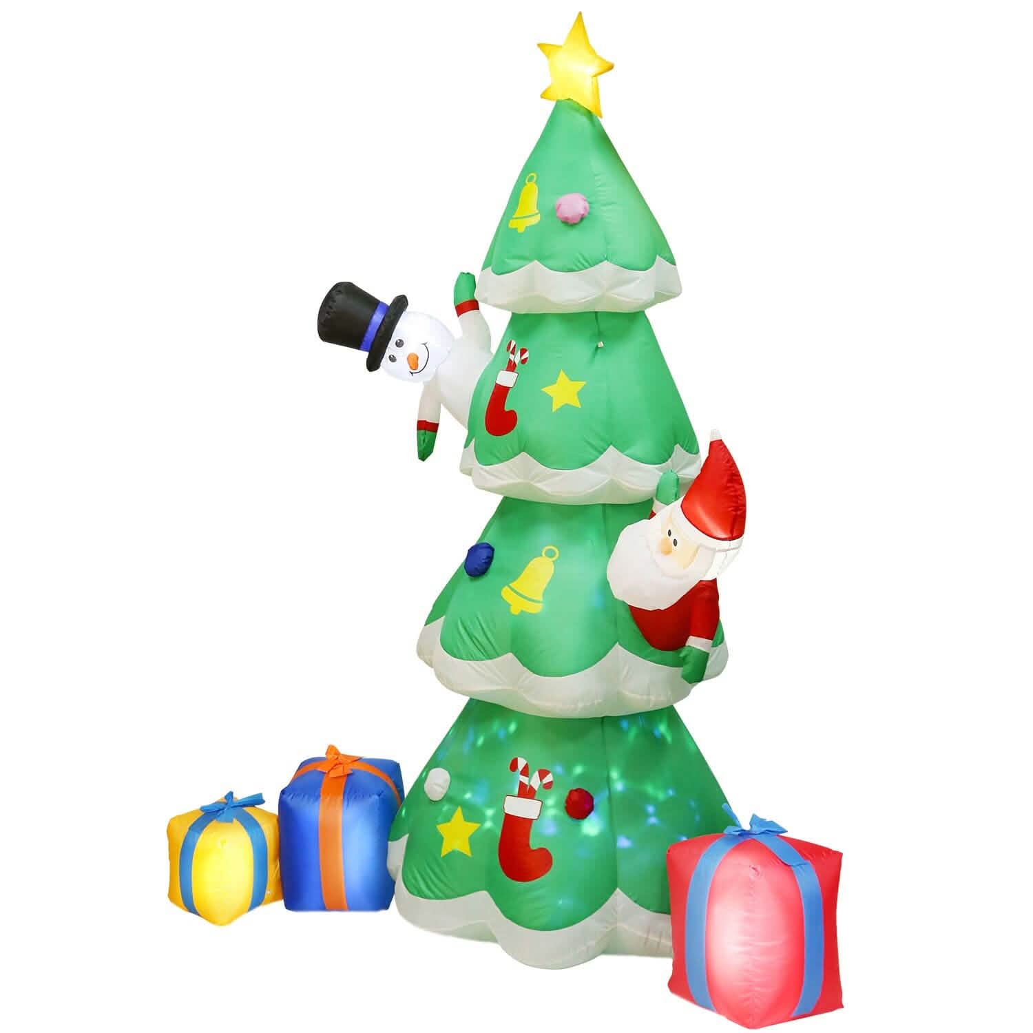 Décoration gonflable de sapin de Noël avec lumière LED et souffleur d'air intégré