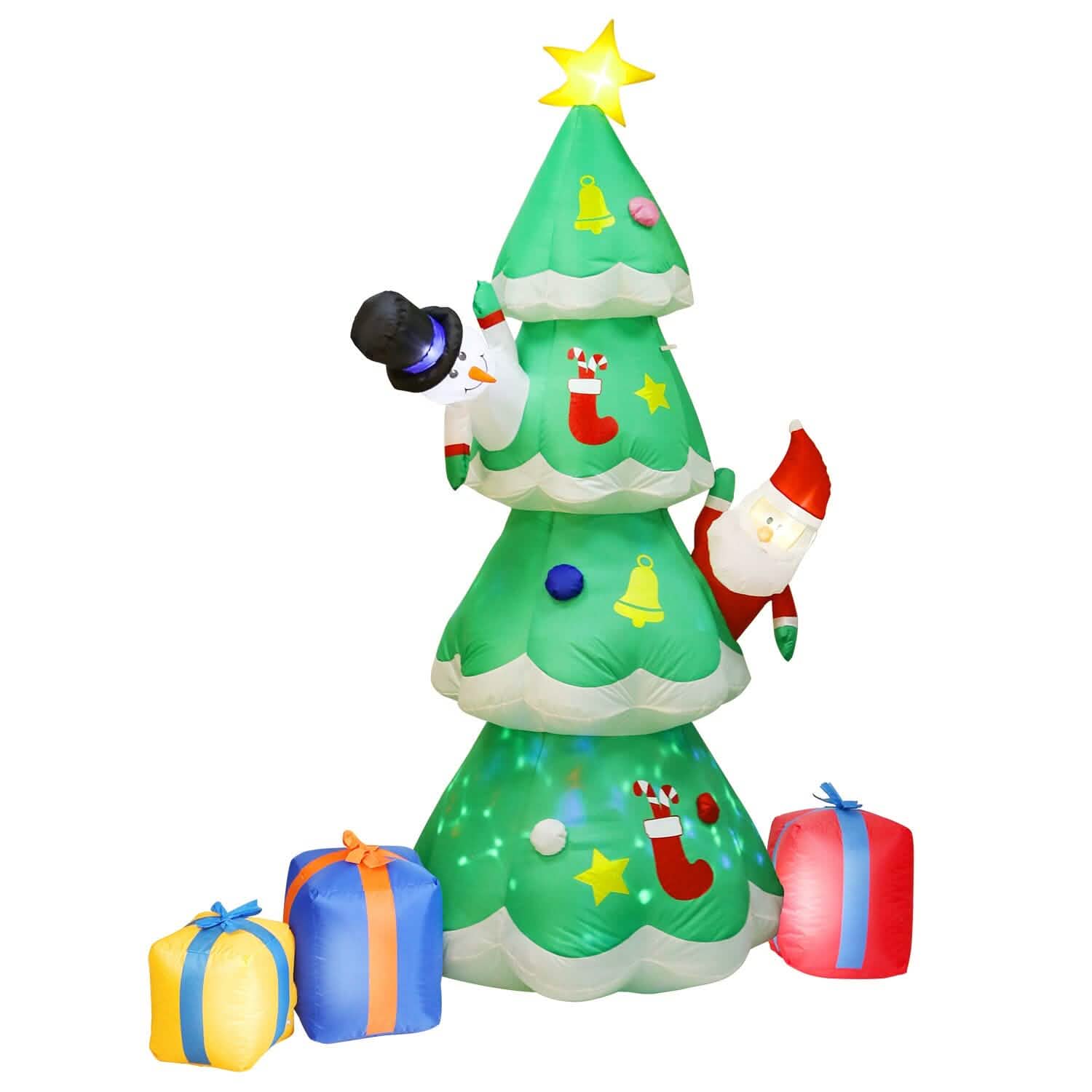 Décoration gonflable de sapin de Noël avec lumière LED et souffleur d'air intégré