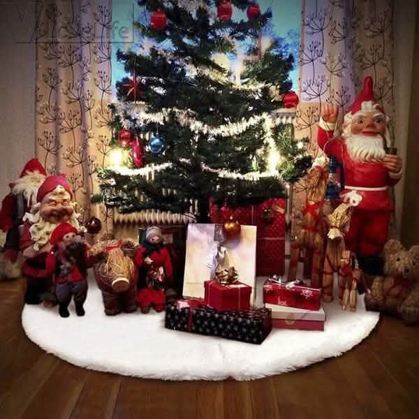 Jupe de sapin de Noël en peluche, jolies décorations