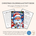 Livre de coloriage et d'activités de Noël pour enfants – Modèle Canva de 100 pages pour un plaisir des fêtes à imprimer