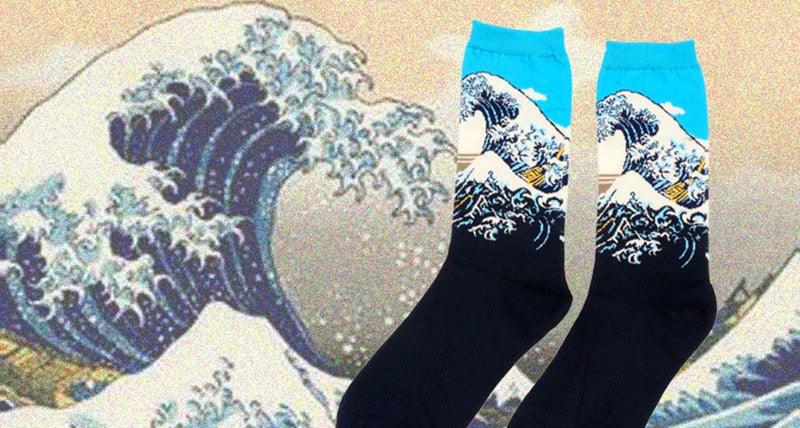 Chaussettes Femme Homme Peinture À L'Huile Célèbre Motif Mural Van Gogh Rétro Personnalité Artistique Hiver Automne Classique