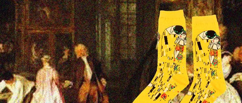 Chaussettes Femme Homme Peinture À L'Huile Célèbre Motif Mural Van Gogh Rétro Personnalité Artistique Hiver Automne Classique