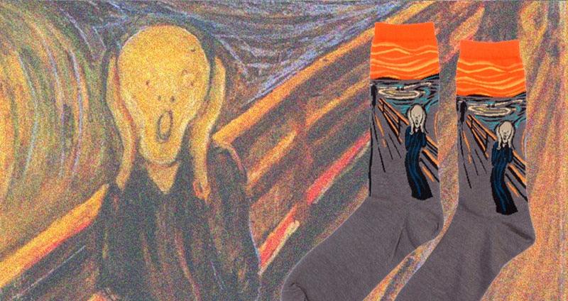 Chaussettes Femme Homme Peinture À L'Huile Célèbre Motif Mural Van Gogh Rétro Personnalité Artistique Hiver Automne Classique