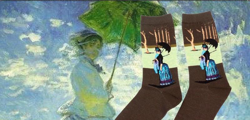 Chaussettes Femme Homme Peinture À L'Huile Célèbre Motif Mural Van Gogh Rétro Personnalité Artistique Hiver Automne Classique
