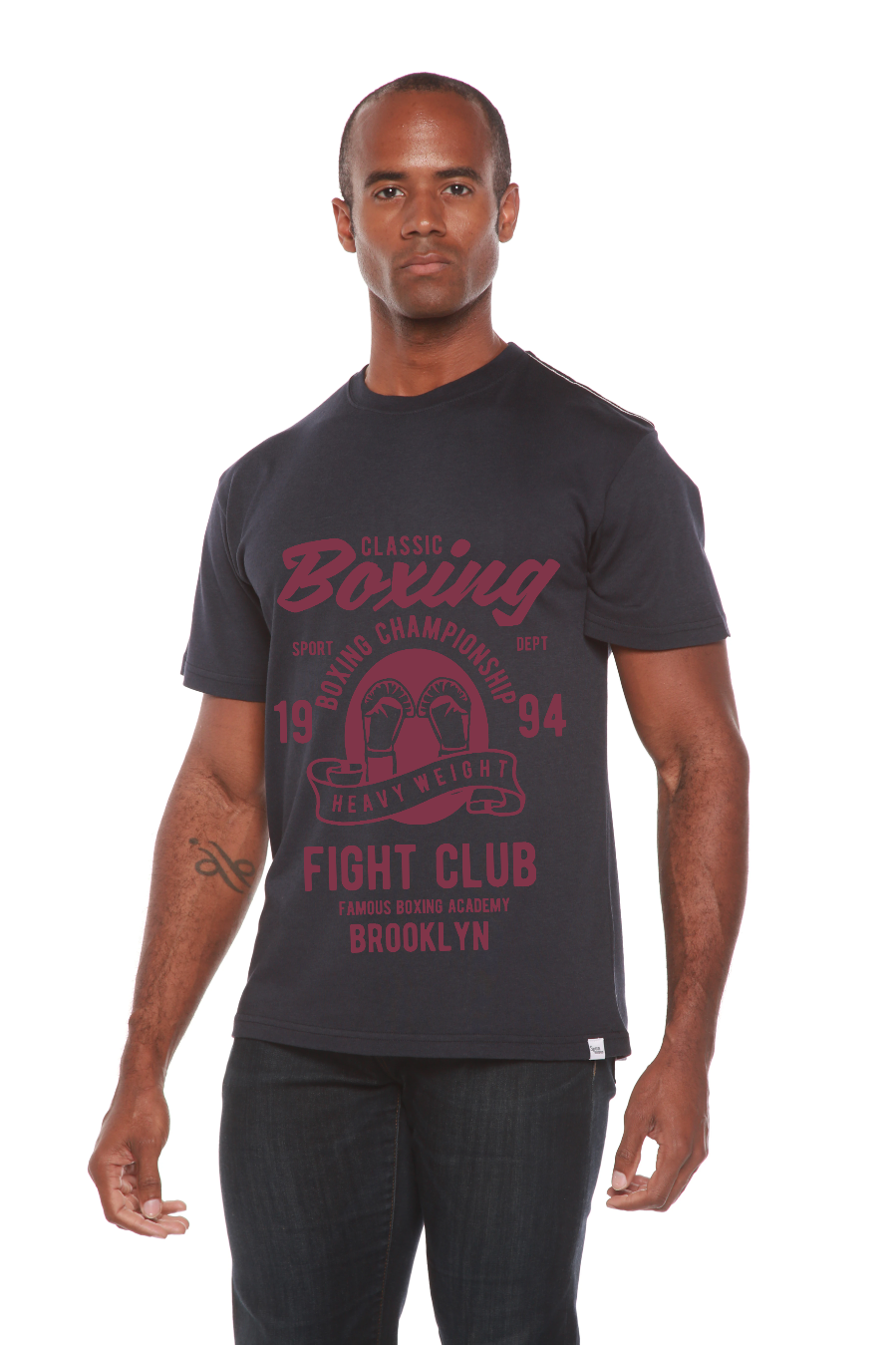 T-shirt graphique classique de boxe pour homme en bambou, viscose et coton biologique à manches courtes